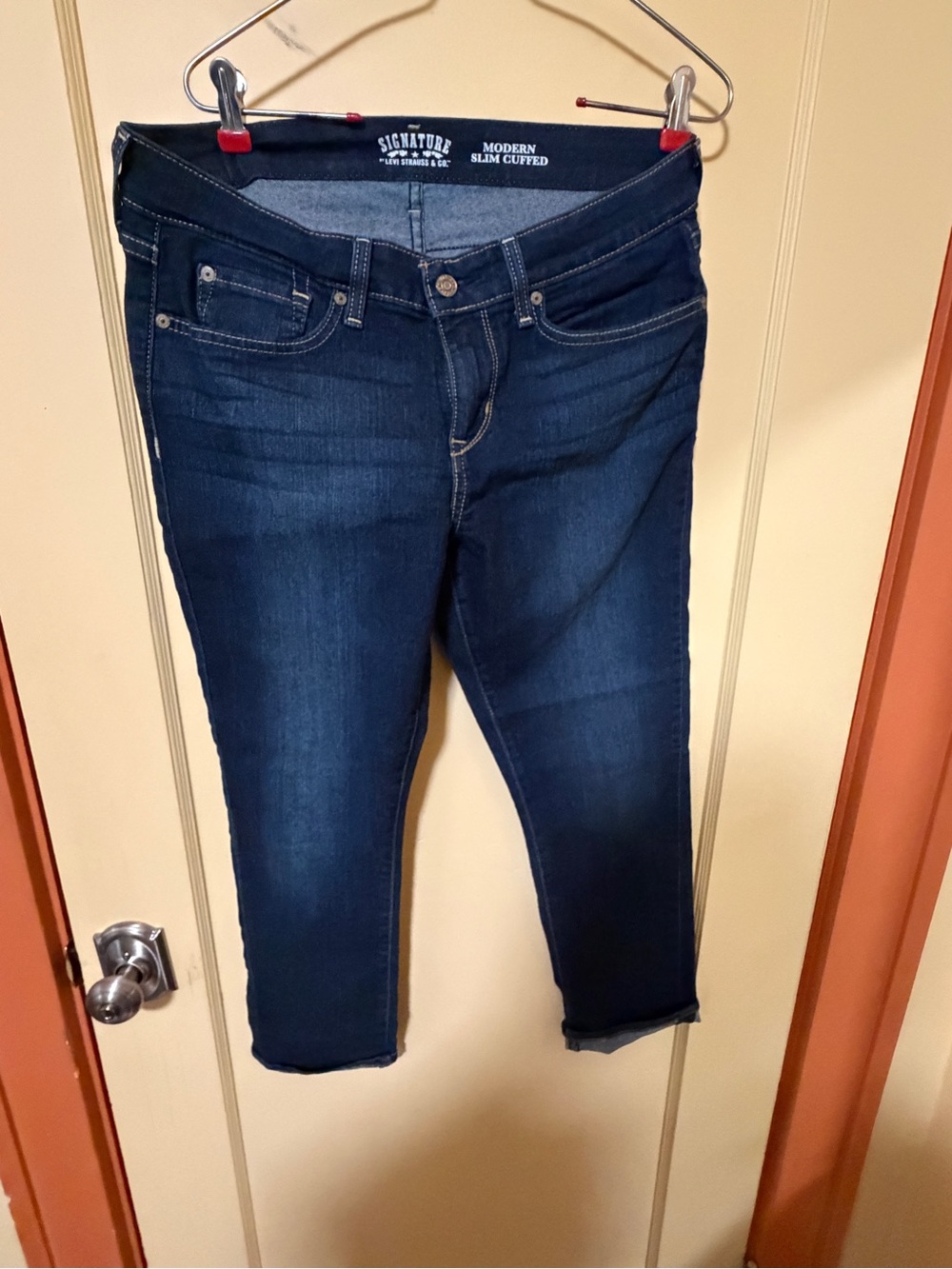 Signature Dark Indigo Slim Ankle Jeans